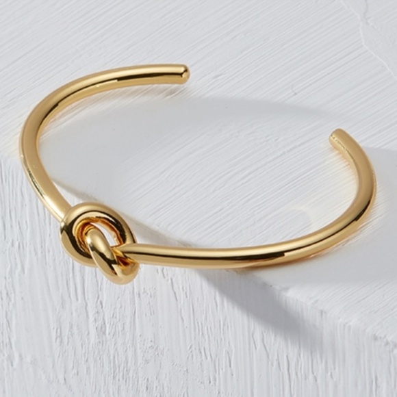 Jewelry - 24K Gold Plated Knot Bangle Cuff Bracelet Love